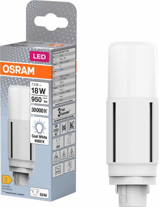 Produktbild Osram Dulux D (G24d, 7.50 W, 950 lm, 1 x, E)