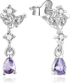Beneto Unique silver earrings with zircons AGUP2183 / AL (L)