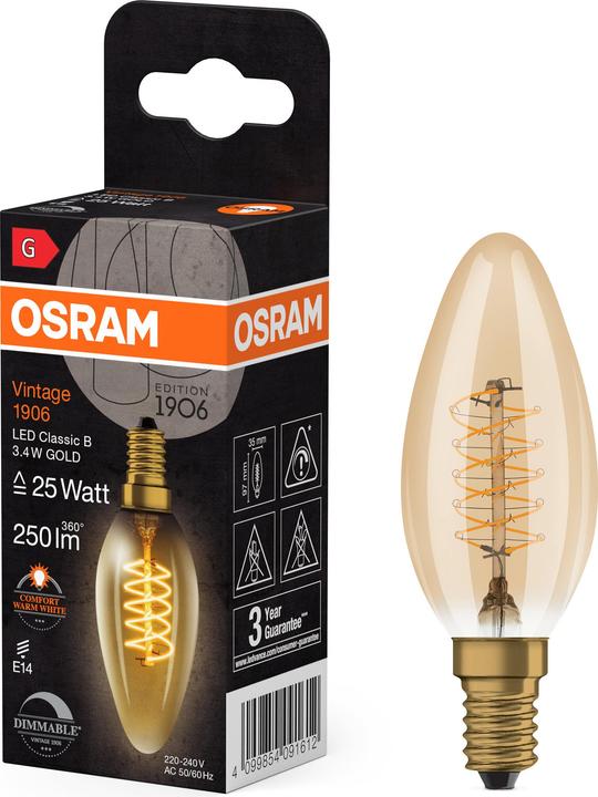Produktbild Osram Vintage (E14, 3.40 W, 250 lm, 1 x, G)