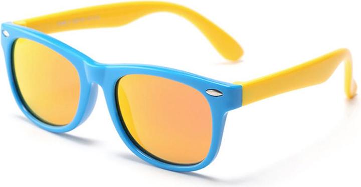 Immagine prodotto Techsuit - Occhiali da sole polarizzati (D802) - per bambini, protezione UV - Blu / Giallo / Arancione