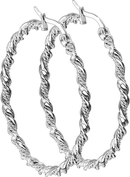 Star Piercing Ohrring silber rund geflochten (Chirurgenstahl 316L, ohne Messing)