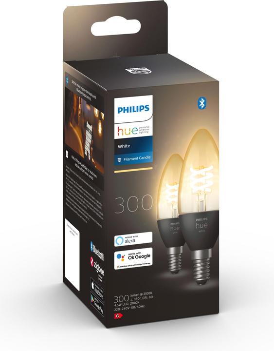 Immagine prodotto Philips Hue Tonalità di bianco (E14, 4.50 W, 300 lm, 2 x, G)