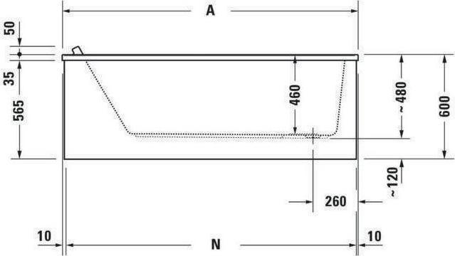 Produktbild Duravit Rechteck-Whirlwanne STARCK 135 l 160x70 we 1 RS Air-System (1 Pers.)