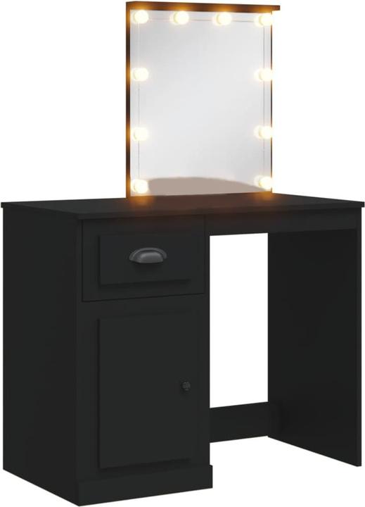 VidaXL Schminktisch mit LED-Leuchten Schwarz 90x42x132,5 cm,Farbe (90 x 42 x 132.5 cm)