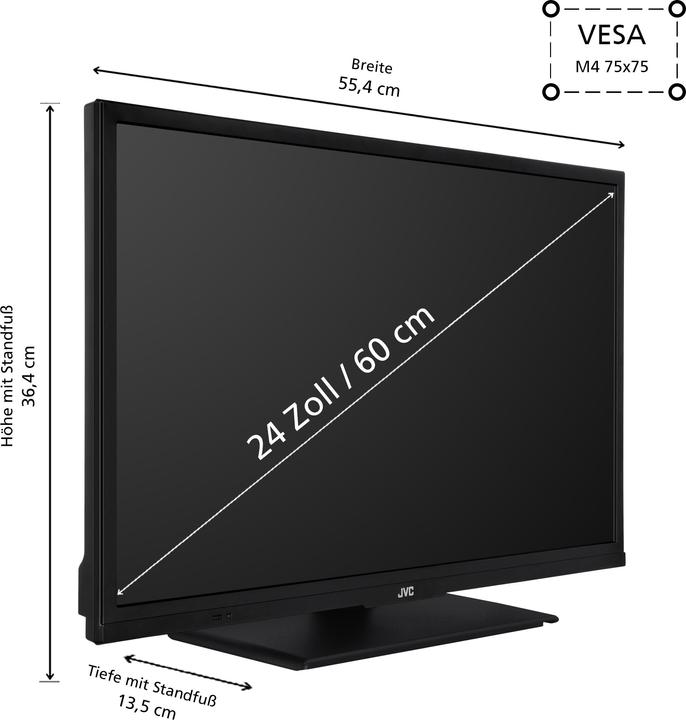 Produktbild JVC LT-24VH5455 24 Zoll Fernseher Smart TV Powered by TiVo (HD-Ready, HDR, Triple-Tuner, 6 Monate HD (24", LED, HD, 2024)