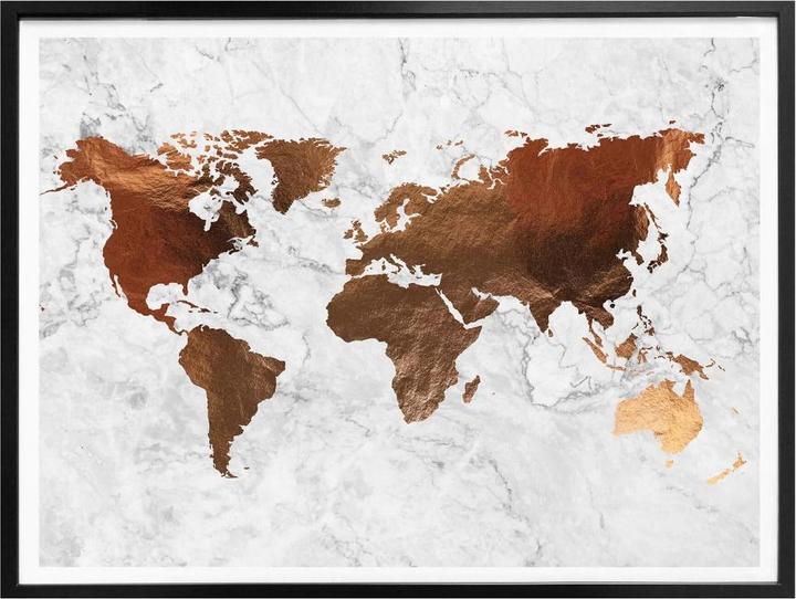 Actual product image Trenddeko Copper optics - world map (80 x 100 cm)
