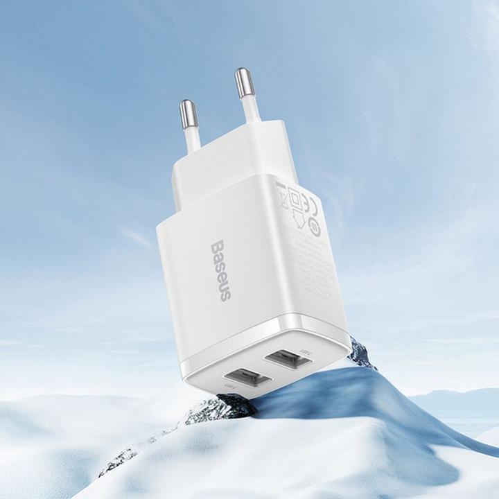 Actual product image Baseus Compact Charger 2U 10.5W EU White (10.50 W)