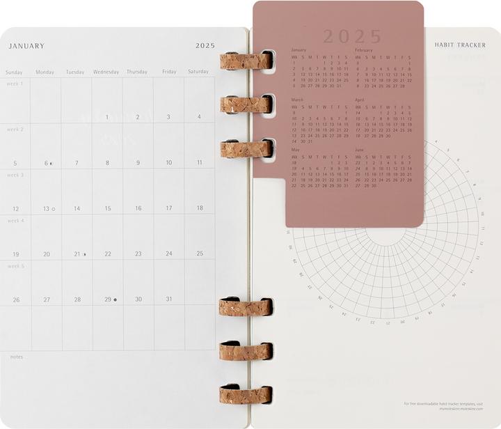 Productafbeelding Moleskine 12-maandenplanner met spiraalbinding, L/A5, zachte kaft, zwart (A5, Engels)