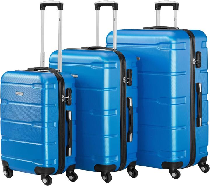 Immagine prodotto Zelsius 3-teiliges Hartschalenkoffer-Set mit Zahlenschloss (90 l, Bagaglio a mano (fino a 50 litri))