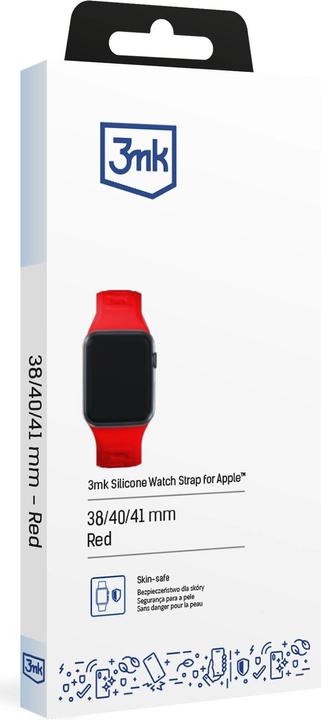 Produktbild 3MK Silicone Watch Strap czerwony/red dla Apple Watch 38/40/41mm (Silikon, Edelstahl)