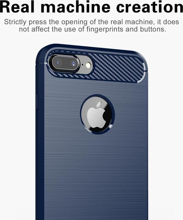 Produktbild Cadorabo TPU Ultra Slim carbon edelstahl Kombi Cover (Apple iPhone 7 Plus, Apple iPhone 7s Plus)