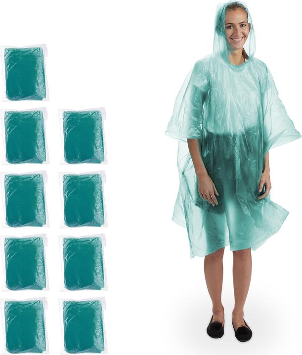 Produktbild Relaxdays 10x Regenponcho (10)
