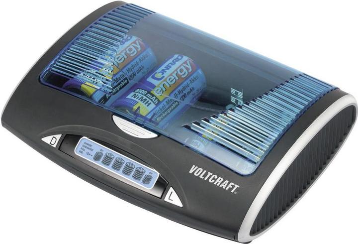 Produktbild Voltcraft Universal-Ladegerät P600-LCD mit USB (1 Stk., AA, AAA, 9V Block, C, D, Ladegerät ohne Akku)