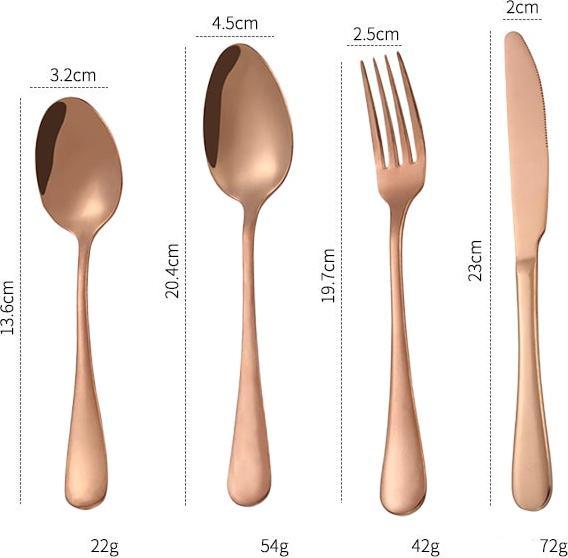 Produktbild JTI Besteckset aus Edelstahl, 4-teilig - Roségold (4 Stück, Besteck Set)