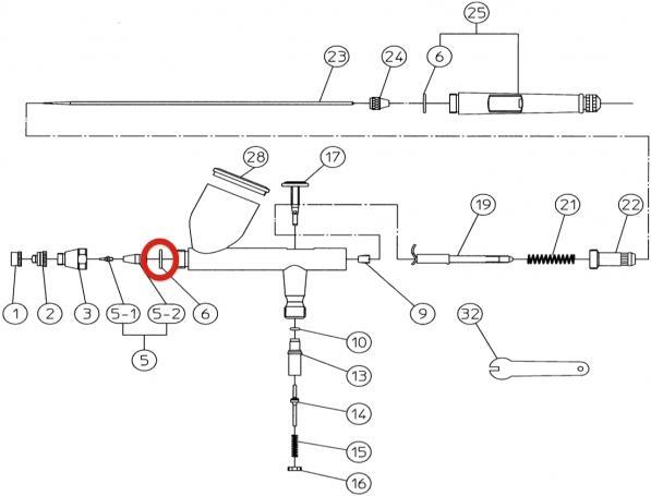 Produktbild Iwata 6 O-Ring Kopfdichtung Eclipse High Performance Hi-Li