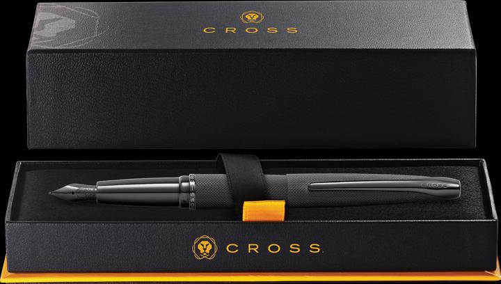 Actual product image Cross Fountain Pen ATX F Black brushed (Brushed black with milled diamond pattern, 1 x)