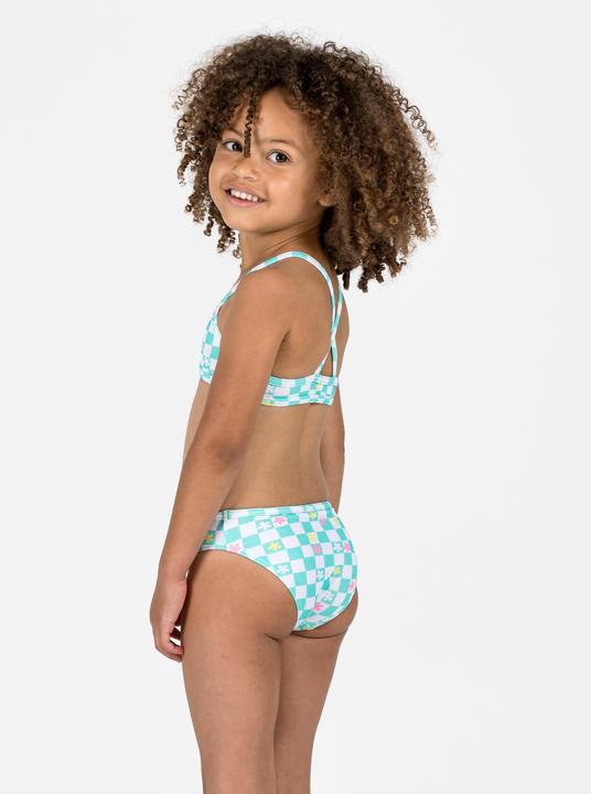 Actual product image Olaian Bikini-Set Surfen Mädchen gekreuzte Träger Boni grün/weiss (122)