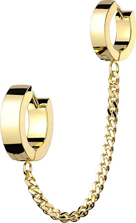 Star Piercing Ohrring zum Klappen vergoldet Kette mit Ohrring (ohne Messing, Chirurgenstahl 316L)