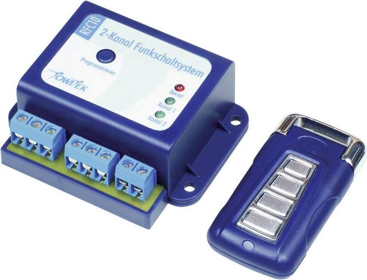 Actual product image TowiTek 2-channel radio switching system + hand-held transmitter