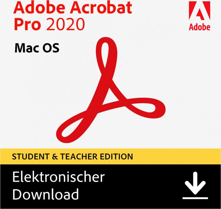 Produktbild Adobe Acrobat Pro 2020 Studenten- und Lehrer Edition (1 User, 1 Geräte/User, unbegrenzt)