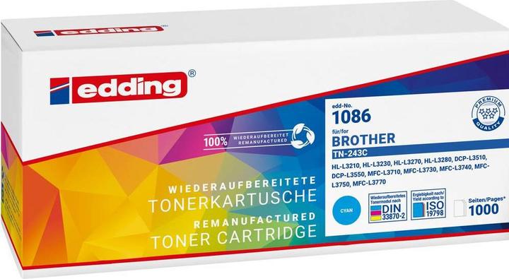 Produktbild Edding EDD-1086 cyan Toner kompatibel zu brother TN-243C