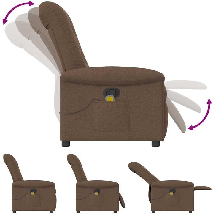Produktbild VidaXL Massagesessel Braun Stoff Massage TV-Sessel Sessel mit Massagefunktion