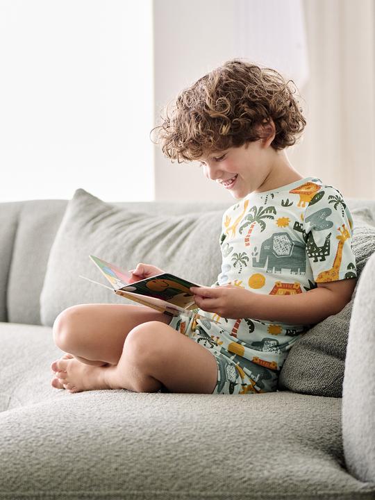 Produktbild Vertbaudet 2er-Pack Jungen Sommer-Schlafanzüge, Savannentiere mit Recycling-Baumwolle (140)