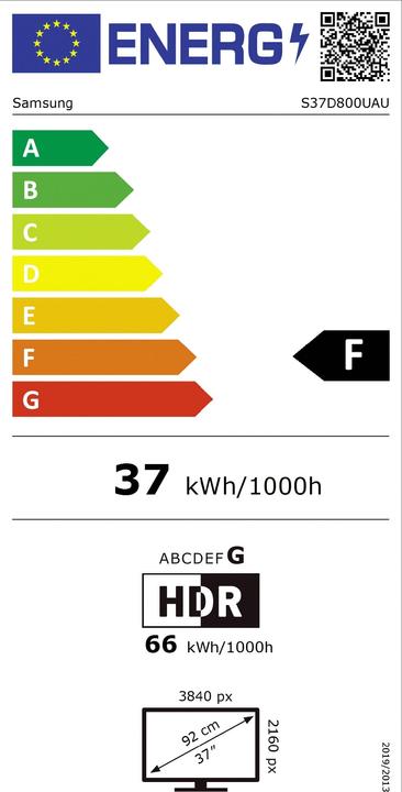 Energy Label Samsung Viewfinity S8 - S80UD (3840 x 2160 Pixels, 37")
