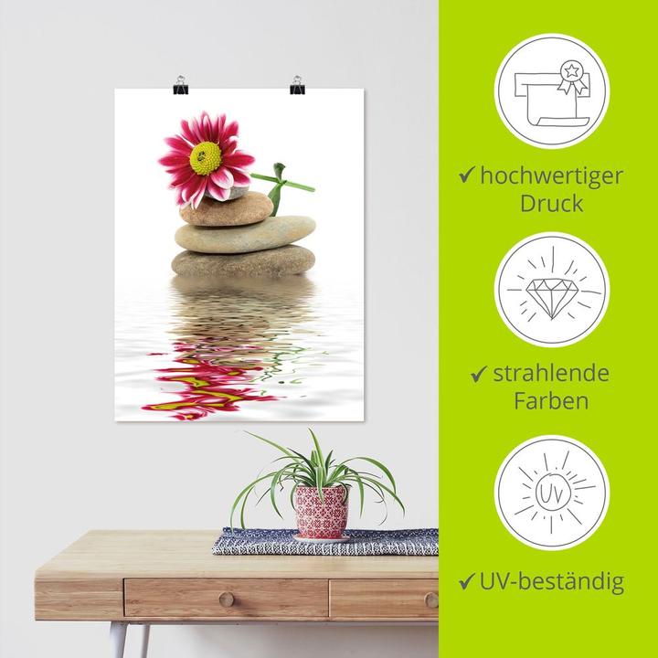 Produktbild Artland Zen Spa Steine mit Blumen T5QX (60 x 80 cm)