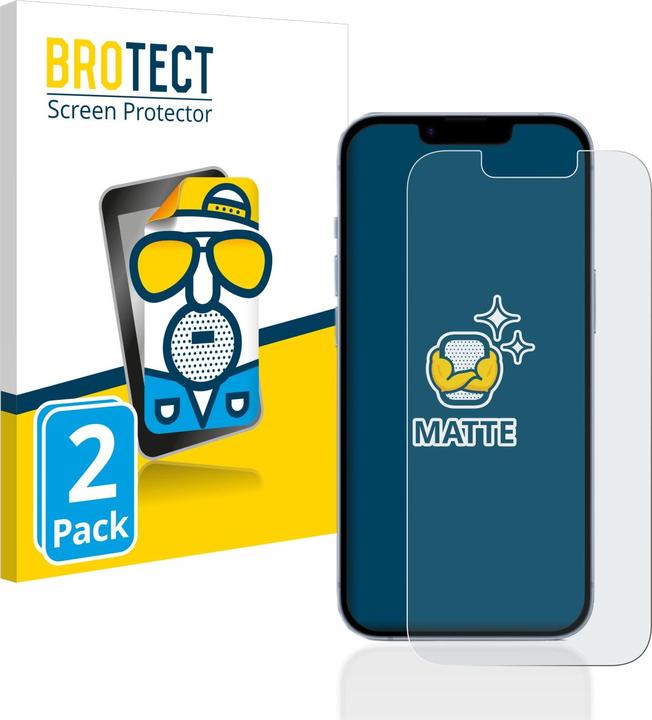 BROTECT Anti-glare screen protector matt (2 Piece, Apple iPhone 14)