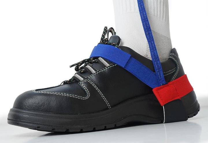 Top Swede ESD-Fersenband, 1 MOhm Klettverschluss, blau / rot (Statikschutz)
