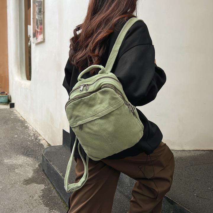 Immagine prodotto Only-Bags.Store Zaino casual, adatto agli studenti delle scuole superiori e dell'università, zaino in tela a tinta