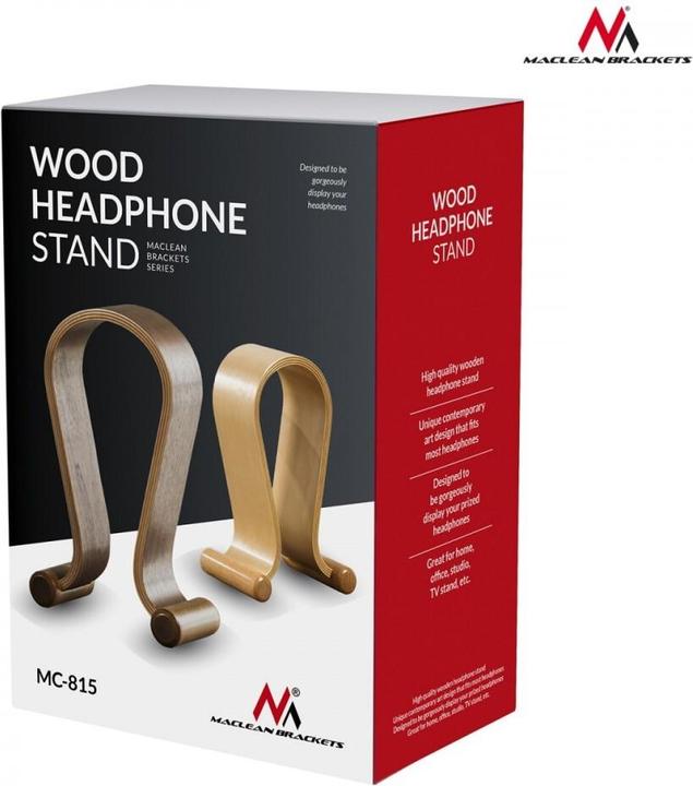 Produktbild Maclean Support Casque en bois (Marron)