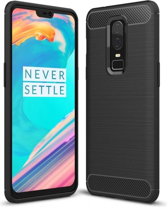 Productafbeelding Screenguard OnePlus 6 Cover Koolstof Geborsteld Zacht TPU (OnePlus 6)