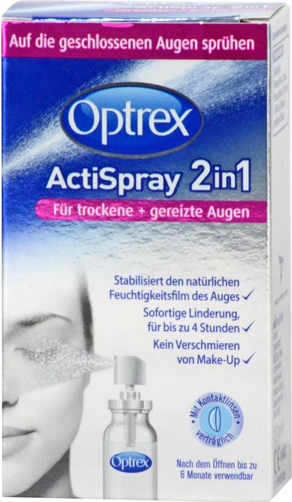 Produktbild Optrex ActiSpray 2in1 für trockene + gereizte Augen, 10 ml Lösung (10 ml, 10 ml Lösung, Optrex ActiSpray 2in1 für trockene + gereizte Augen)