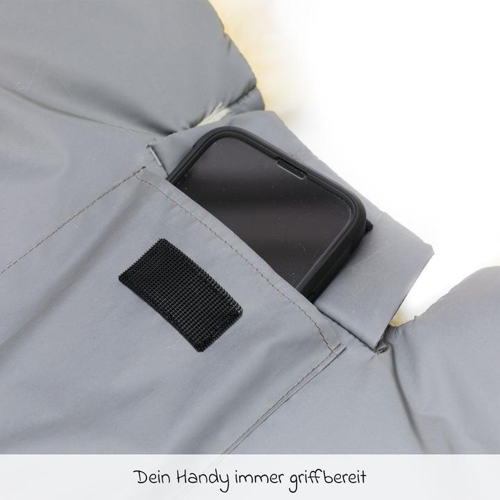 Actual product image Fillikid Fusssäcke für Kinderwagen & Buggys Lammfell-Handwärmer Nyby Reflect mit reflektierendem