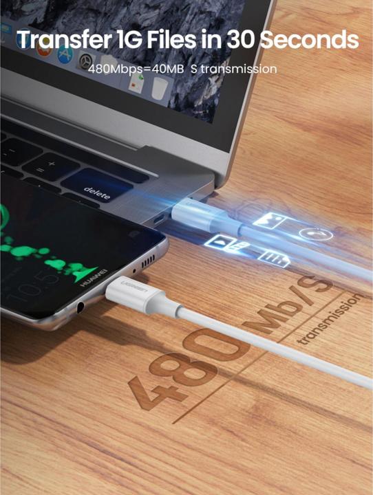 Produktbild Ugreen USB-C Power Delivery QC 3.0 20V 3A 60W (1 m, USB 2.0, 60 W)
