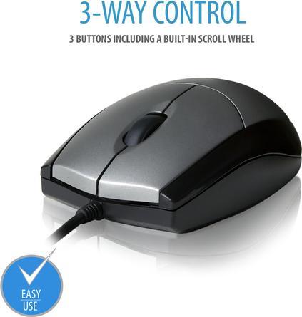 Actual product image V7 Mouse Optical Blk/Sil Retail (Cable)