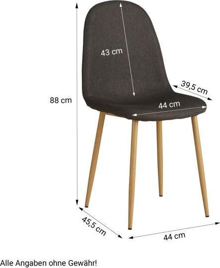 Produktbild Homestyle4u Essgruppe mit Esstisch und Stühlen (80 x 80 x 75 cm)