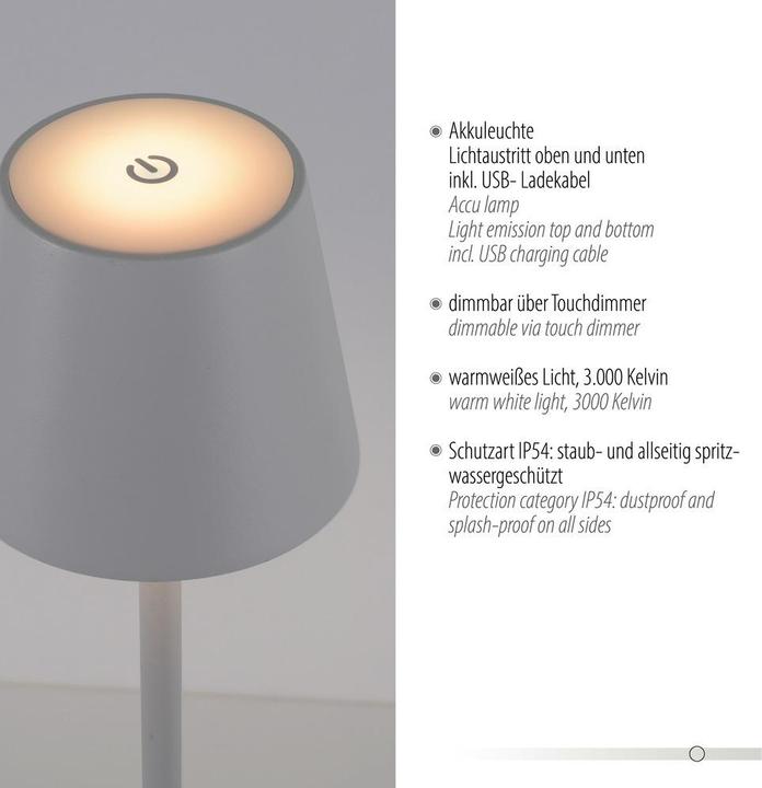 Actual product image Selltec LED table lamp rechargeable battery (320 lm)