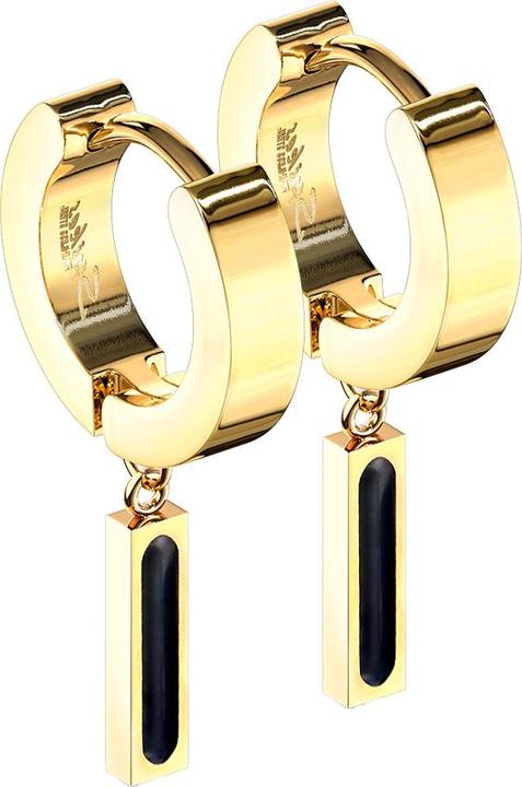 Star Piercing Ohrring zum Klappen vergoldet Anhänger Balken (ohne Messing, Chirurgenstahl 316L)