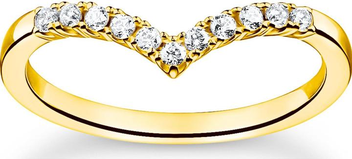Produktbild Thomas Sabo Ring V Form mit Weissen Steinen Gold (54, 925 Silber)