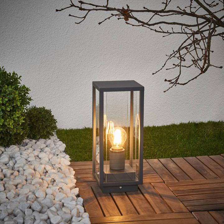 Produktbild Lucande Annalea Aussen Garten Leuchte H35 Dark Grey/Clear (E27, IP54)
