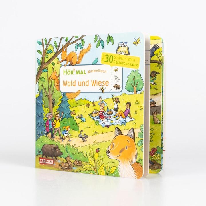 Immagine prodotto Ascolta (libro sonoro): Wimmelbuch: Wald und Wiese (Foresta e prato) (Becker souffie, Julia Hofmann, Tedesco)