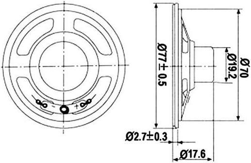 Produktbild Velleman MINI LAUTSPRECHER - 1W / 8 OHM - Ø 77mm