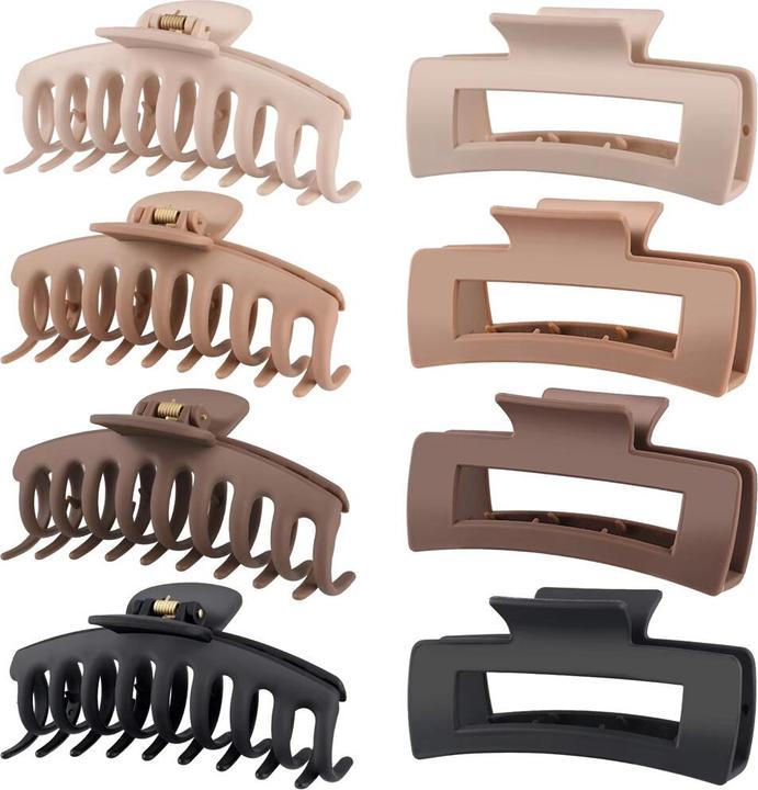 X-Tac Set di 8 fermagli per capelli grandi (8 pz.)