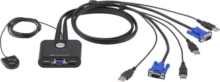 Aten CS22U, 2-Port KVM Switch, USB, VGA
