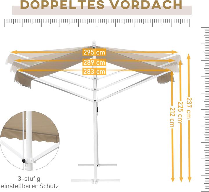 Produktbild Outsunny Standmarkise mit Kurbel (2.94 m)