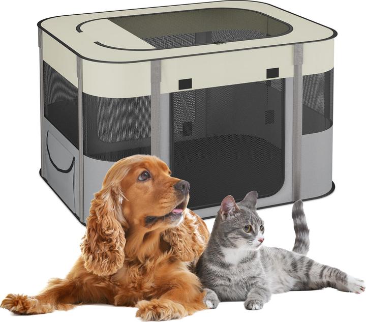 Relaxdays Welpenauslauf faltbar drinnen & drauÃŸen (Hundezelt)