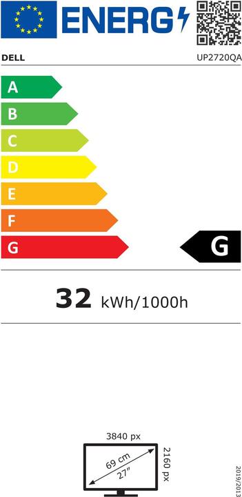 Energie-Label Dell UltraSharp UP2720QA (3840 x 2160 Pixel, 27")